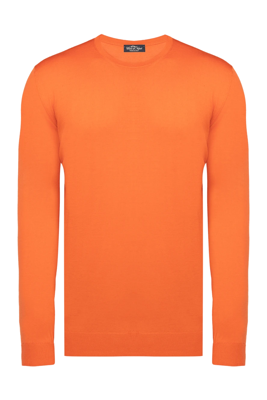 Cesare di Napoli Orange wool jumper for men - 100% wool. Country of manufacture: Italy. Care: specialized cleaning - photo 1