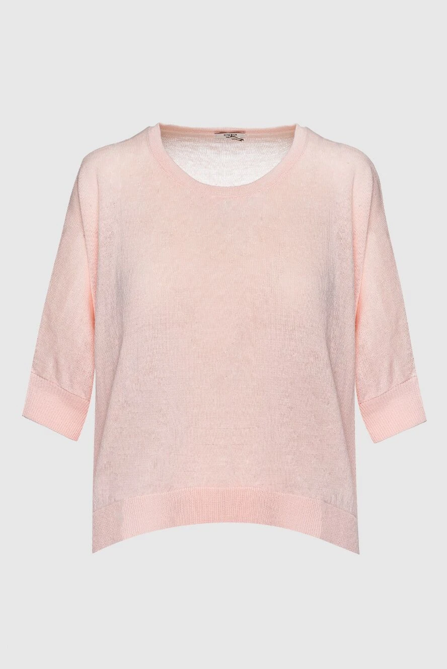 Peserico Women's loose-fitting blouse pink - free cut. linen, cotton. Country of manufacture: Italy. Care: specialized cleaning - photo 1