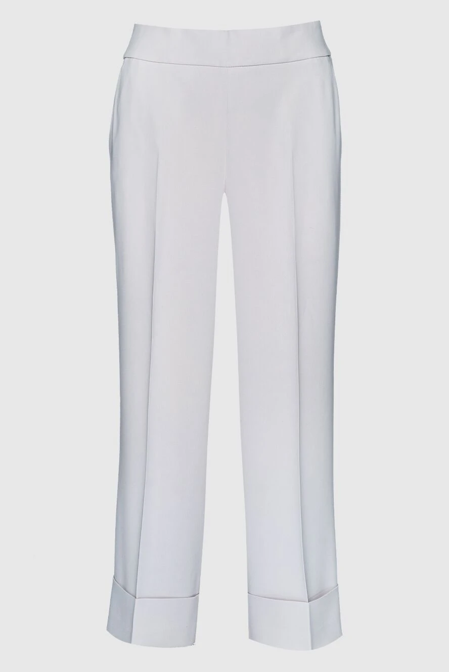 Peserico Women's black cropped pants - 100% polyester. elastic belt. Country of manufacture: Italy. Care: specialized cleaning - photo 1