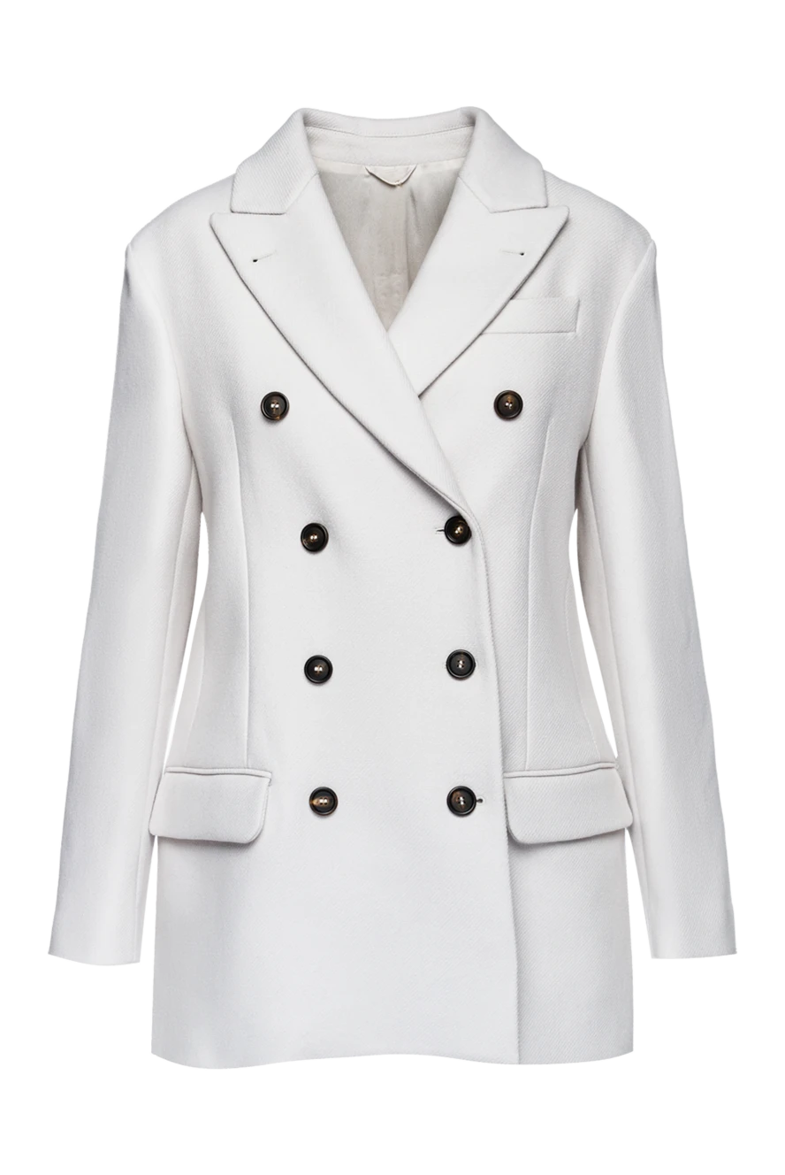 Brunello Cucinelli Жакет из копры белый женский - контрастные пуговицы. 100% купра. пуговицы. два внешних боковых кармана, нагрудный карман, три внутренних кармана. 100% купро. Страна производитель: Италия. Уход: специализированная чистка - фото 1