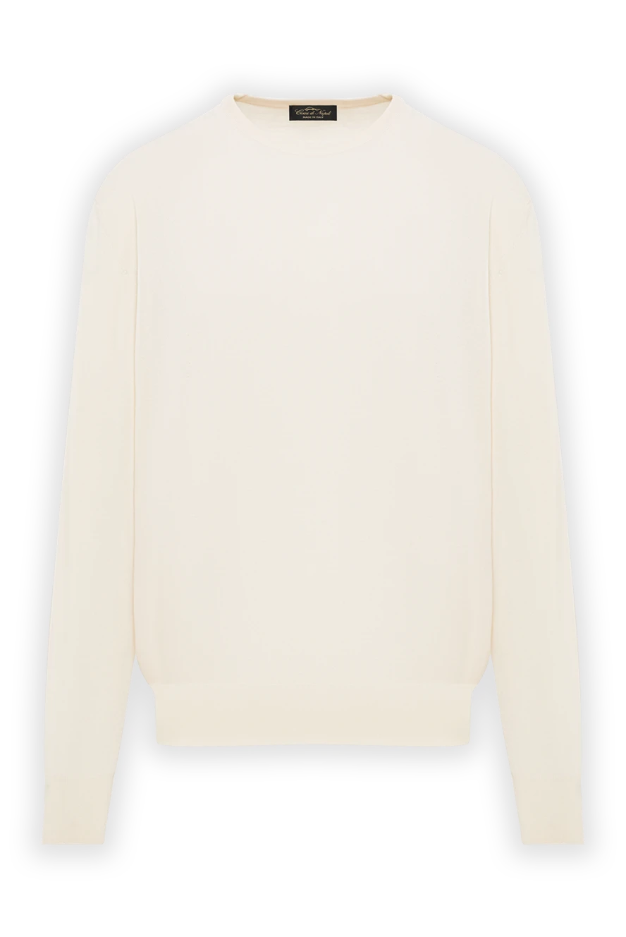 Cesare di Napoli Джемпер з кашеміру, шовку та вовни білий чоловічий - 35% кашемір, 35% вовна, 30% шовк. Країна виробник: Італія. Догляд: спеціалізоване чищення - фото 1