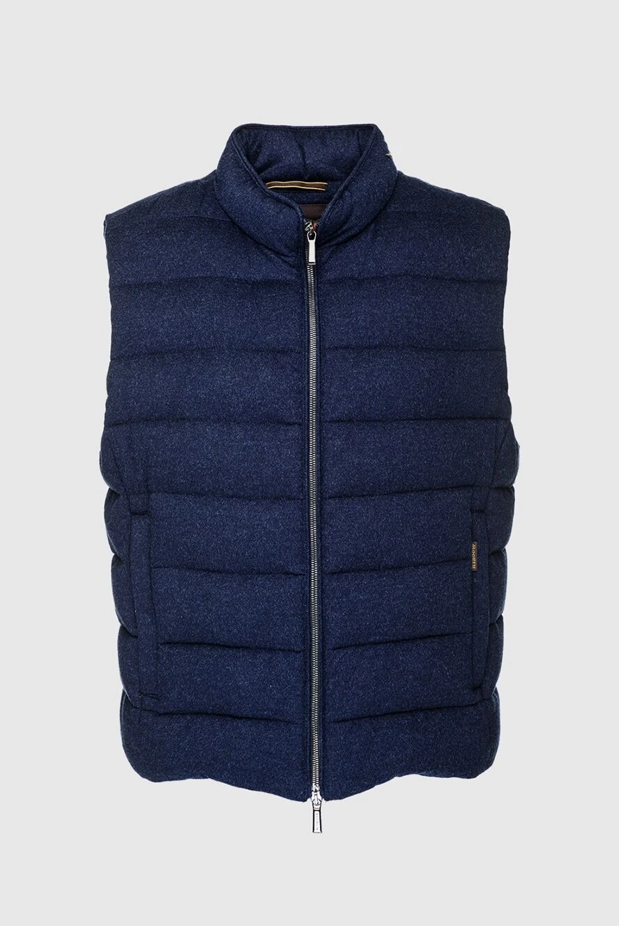 Moorer Cashmere and down vest blue for men