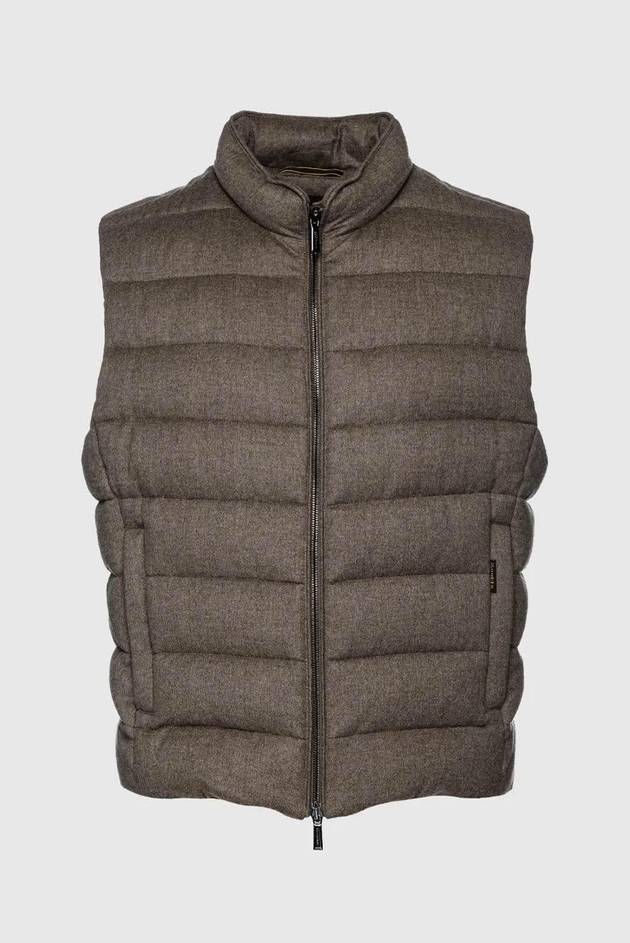 Moorer Brown cashmere and down vest for men - 100% cashmere, down. Closure: Zipper. Two side pockets with press studs, three inside pockets. Lining: 100% nylon, polyamide. Insulation: Down, feather. Country of manufacture: Italy. Care: specialized cleaning - photo 1