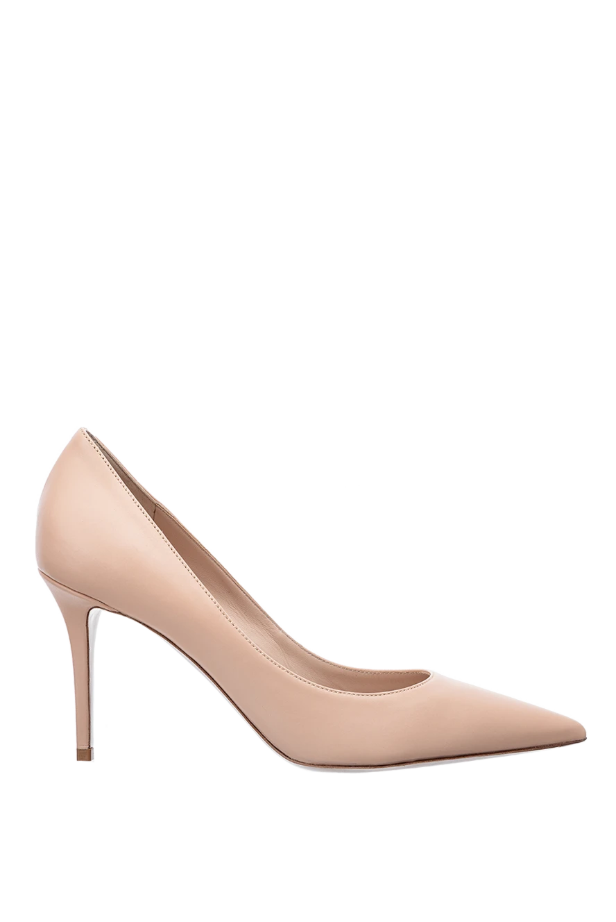 Le Silla Women's beige leather shoes with a pointed toe - logo on the insole. genuine leather. Heel height: 8 centimeters. Country of manufacture: Italy. Care: specialized cleaning - photo 1