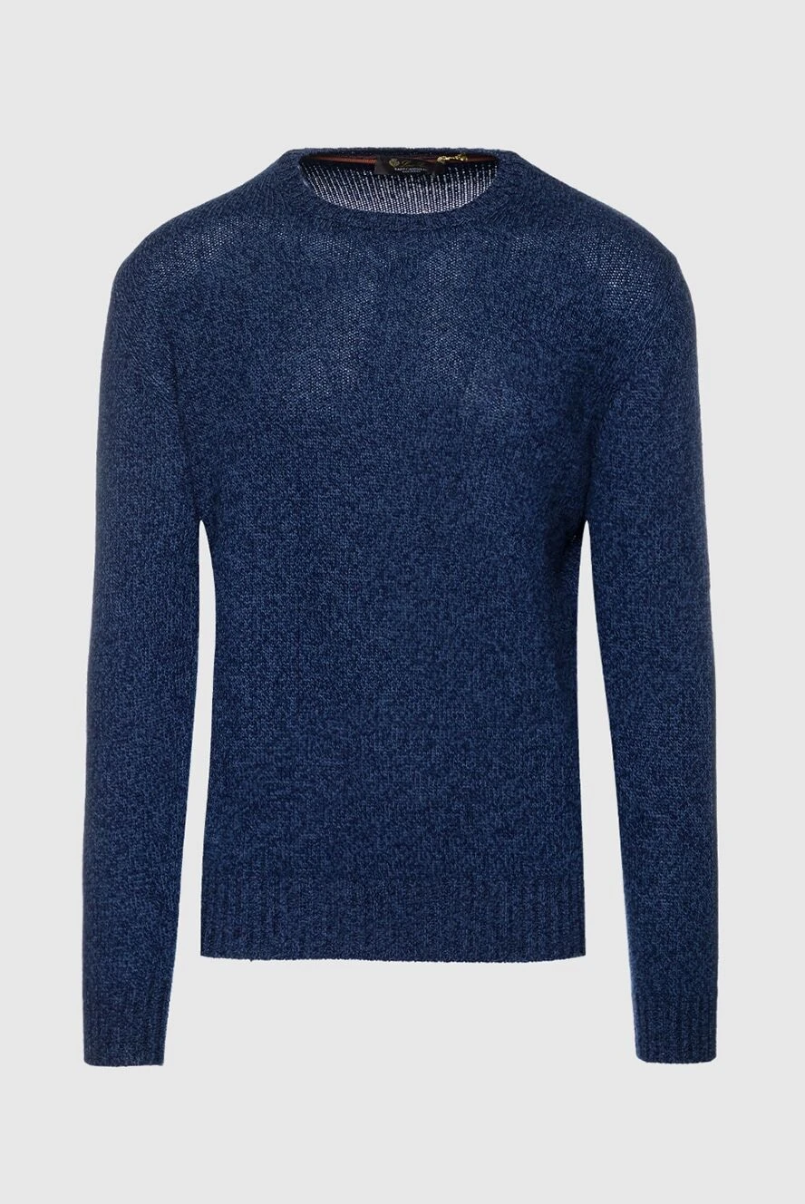 Loro Piana Blue cashmere jumper for men - Decorative knitting. 100% cashmere. Country of manufacture: Italy. Care: specialized cleaning - photo 1