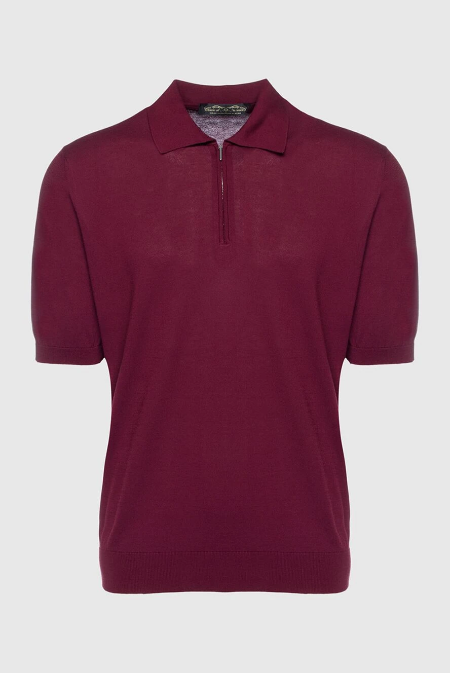 Cesare di Napoli Cotton polo burgundy for men - 100% cotton. Closure: Zipper. Country of manufacture: Italy. Care: specialized cleaning - photo 1