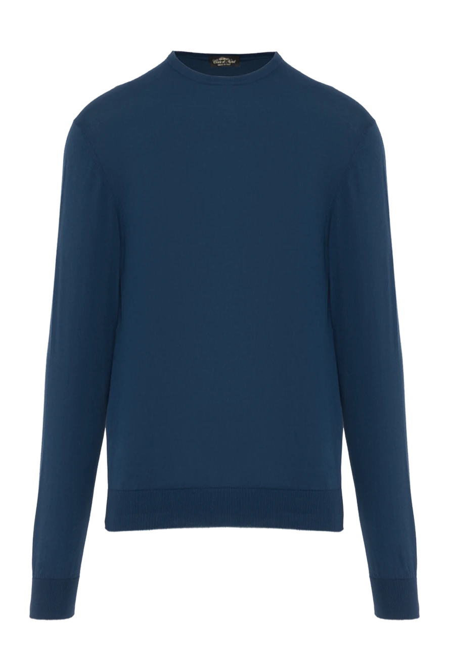 Cesare di Napoli Blue cotton jumper for men - Stock: 100% cotton. Country of manufacture: Italy. Care: specialized cleaning - photo 1