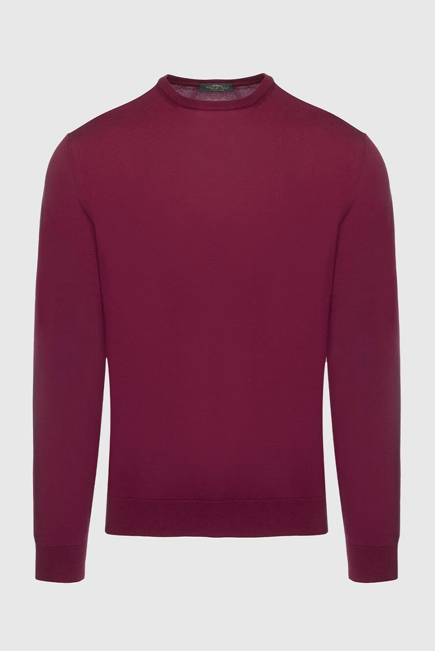 Cesare di Napoli Cotton burgundy jumper for men - Stock: 100% cotton. Country of manufacture: Italy. Care: specialized cleaning - photo 1