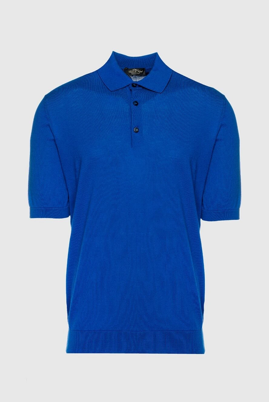 Cesare di Napoli Cotton polo blue for men - 100% cotton. Closure: Buttons. Country of manufacture: Italy. Care: specialized cleaning - photo 1