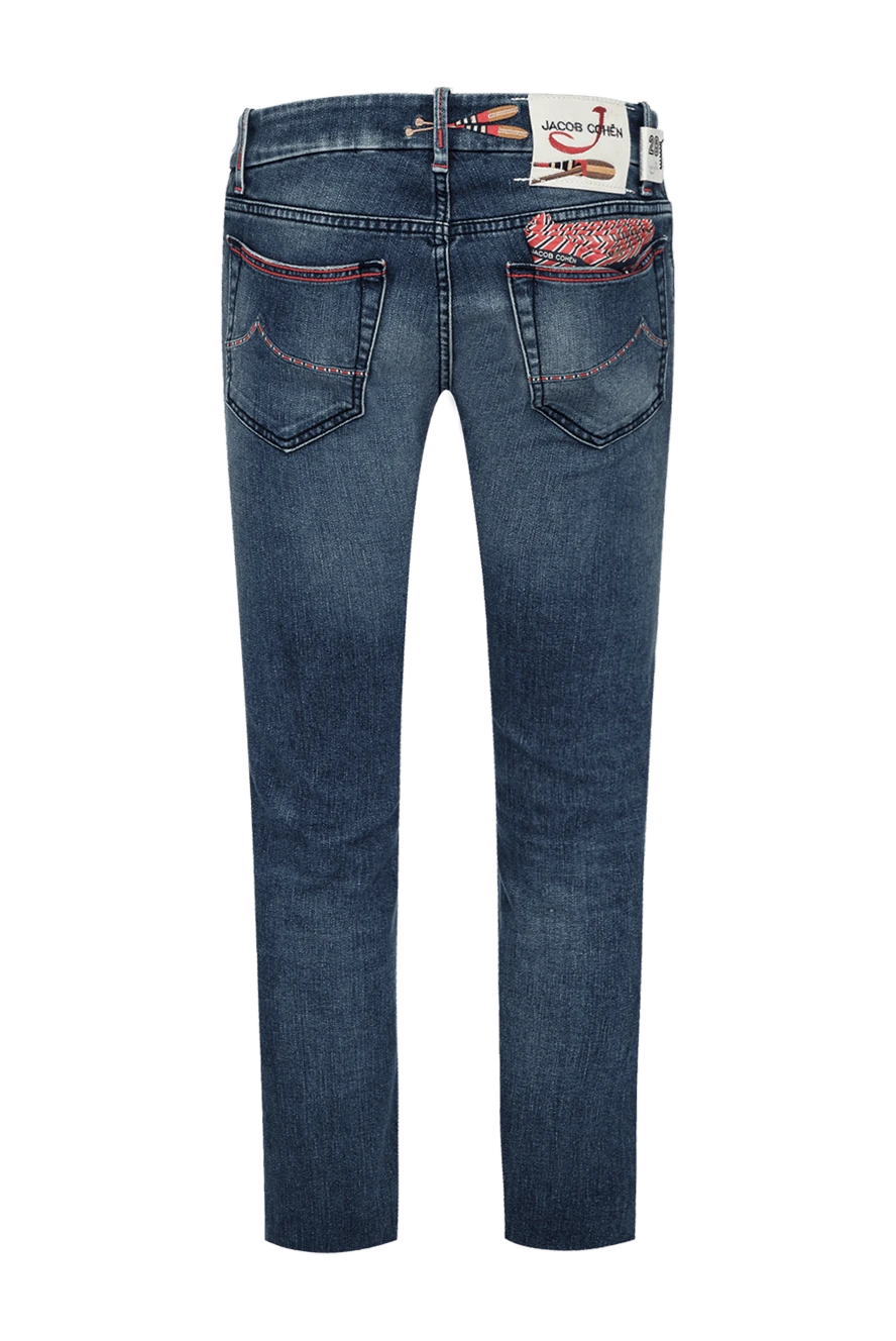 Jacob Cohen blue distressed jeans with contrasting red trim 158468