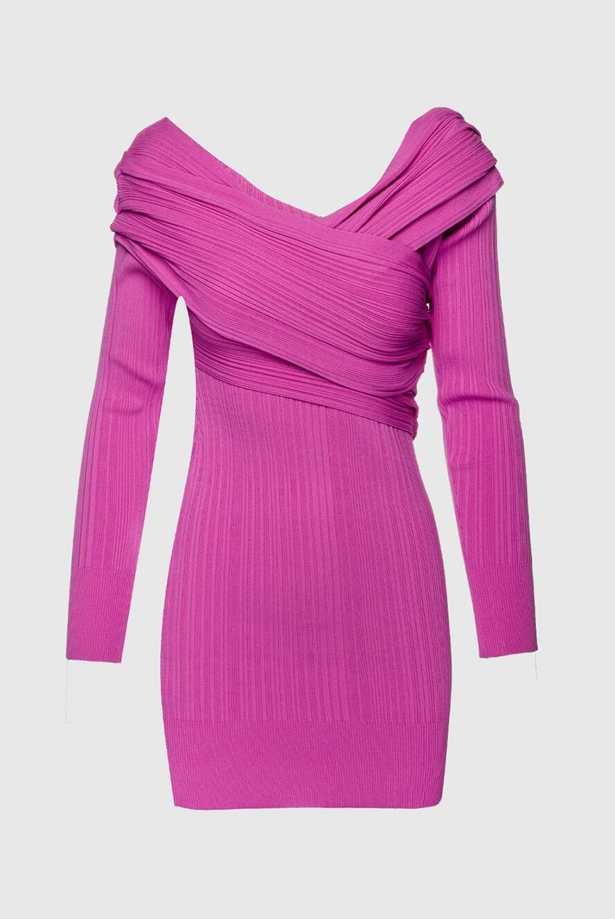 Herve Leger Mini pink women's bandage dress - 86% viscose, 14% polyester. Country of manufacture: Italy. Care: specialized cleaning - photo 1