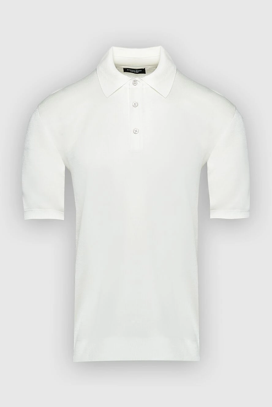 Stefano Ricci White silk polo shirt with a classic collar and button placket - 100% silk. Buttons. Country of manufacture: Italy. Care: specialized cleaning - photo 1