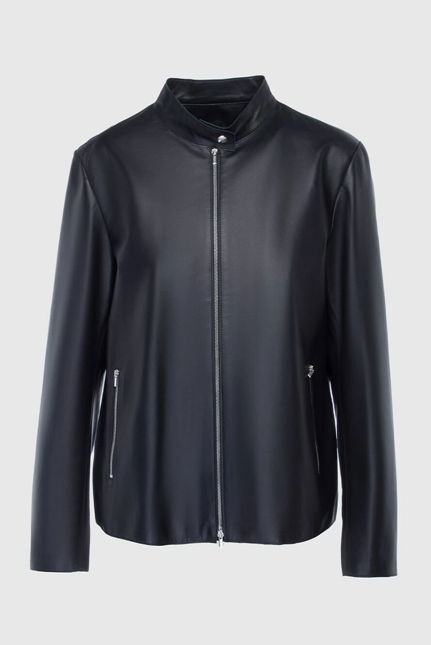 Peserico Black genuine leather jacket for women - 100% genuine leather. Closure: zipper. two side pockets. Country of manufacture: Italy. Care: specialized cleaning - photo 1