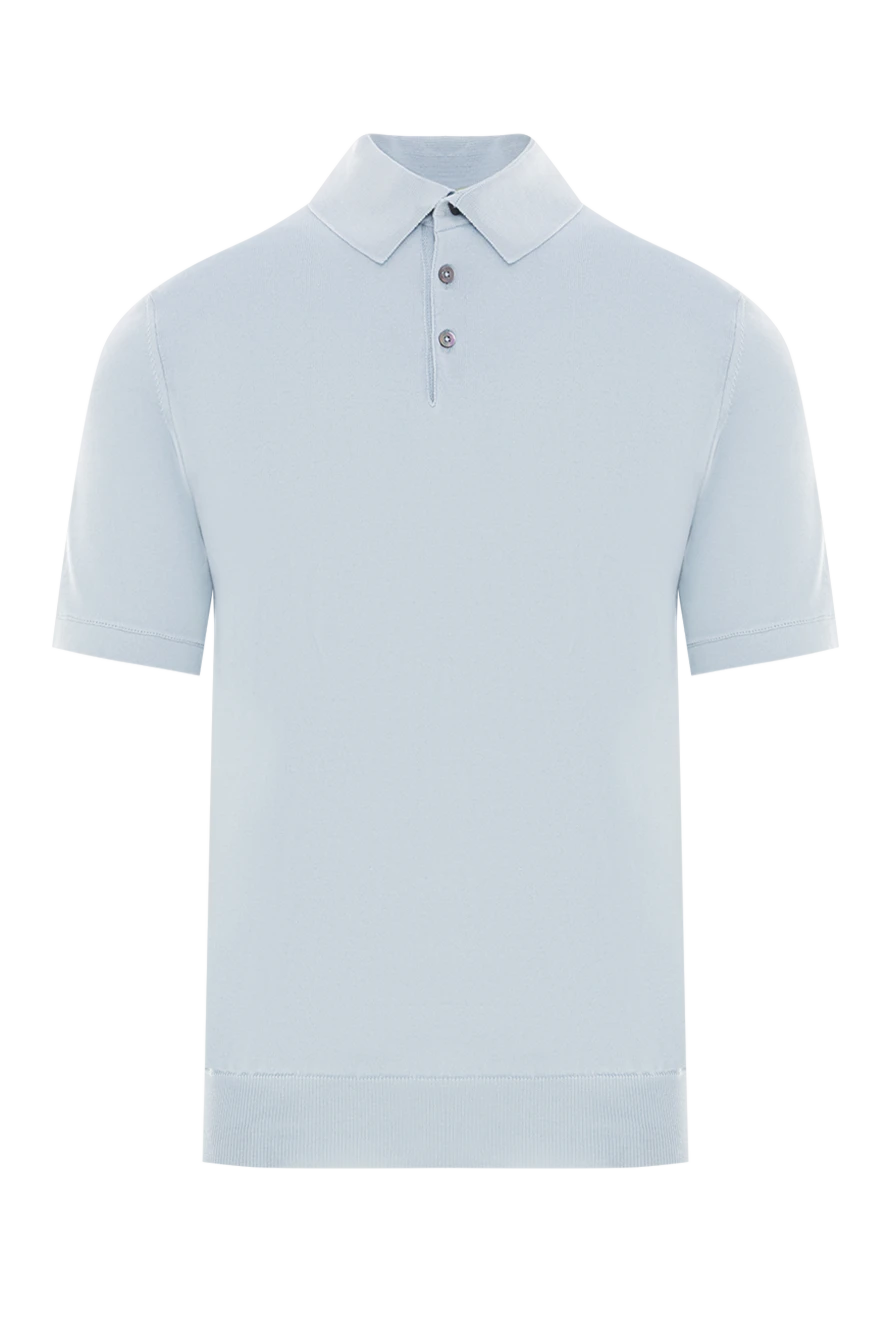 Dalmine Поло з коротким рукавом бавовняне світло-блакитне на гудзиках чоловіче - Довгий рукав. 100% бавовна. Гудзики. Країна виробник: Італія. Догляд: спеціалізоване чищення - фото 1