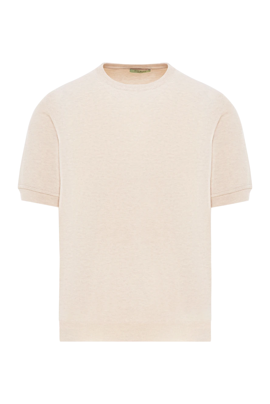 Dalmine Beige cotton jumper with short sleeves for men - 100% cotton. Country of manufacture: Italy. Care: specialized cleaning - photo 1