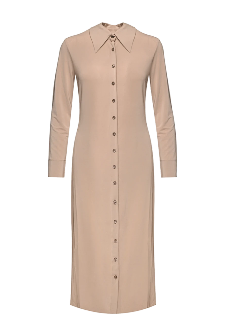 The Andamane Beige viscose dress for women - buttons. 95% viscose, 5% elastane. Country of manufacture: Italy. Care: specialized cleaning - photo 1