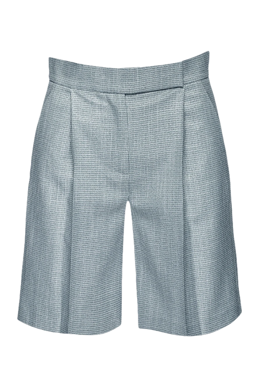 Rocco Ragni Gray shorts for women - checkered pattern. two pockets. 67% polyester, 30% viscose, 2% metal, 1% elastane. zipper, hooks. Country of manufacture: Italy. Care: specialized cleaning - photo 1