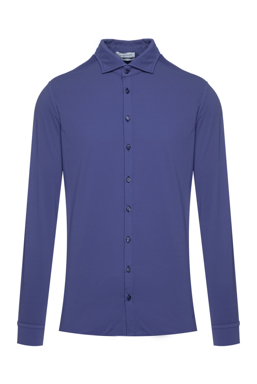 Jacob Cohen Men's blue polyamide and elastane shirt - 86% polyamide, 14% elastane. Closure: buttons. Country of manufacture: Italy. Care: specialized cleaning - photo 1