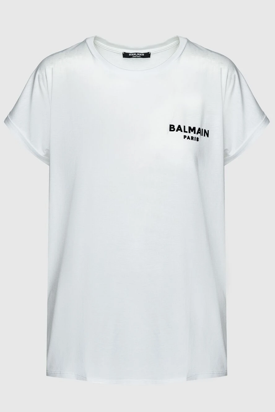 Balmain Футболка белая - принт логотипа. 100%-хлопок. Уход: сухая чистка, машинная стирка. Производство: Италия - фото 1