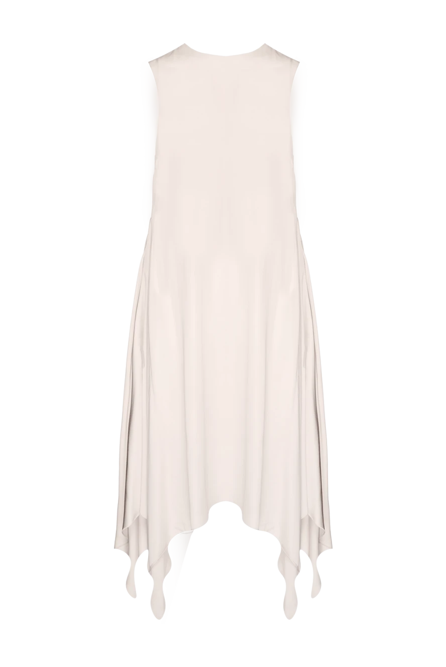 Peserico Beige viscose dress for women - button. asymmetric bottom. 100% viscose. Country of manufacture: Italy. Care: specialized cleaning - photo 1