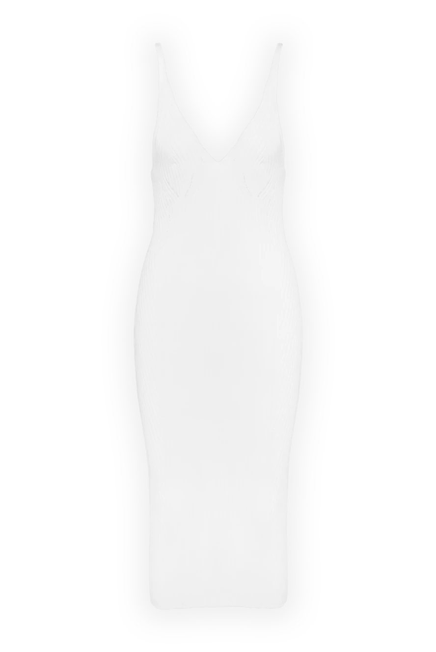 Balmain White viscose and polyamide dress for women - zipper. narrow straps. 83% viscose, 17% polyamide. Country of manufacture: Italy. Care: specialized cleaning - photo 1