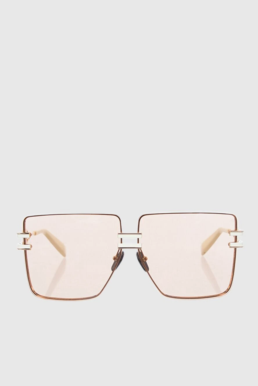 Balmain Очки пудровые - фантазийная форма оправы. защита от ультрафиолета, защита от царапин, чехол в комплекте. пластик, металл. Уход: специализированая чистка. Производство: Италия. Страна производитель: Франция. Уход: специализированная чистка - фото 1