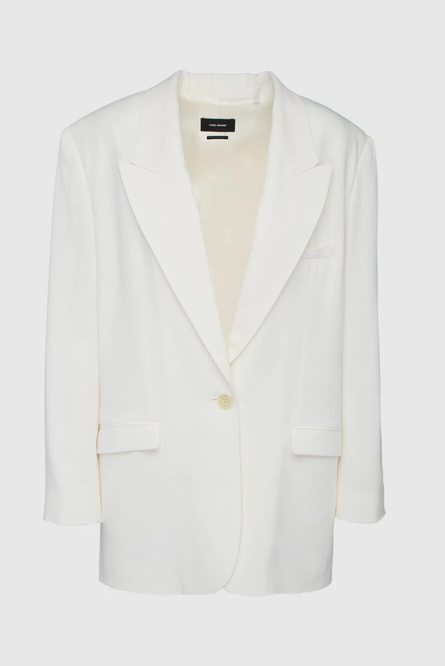 Isabel Marant Women's white acetate and silk jacket. - 68% acetate, 32% silk. Closure: buttons. two side pockets. Country of manufacture: Italy. Care: specialized cleaning - photo 1