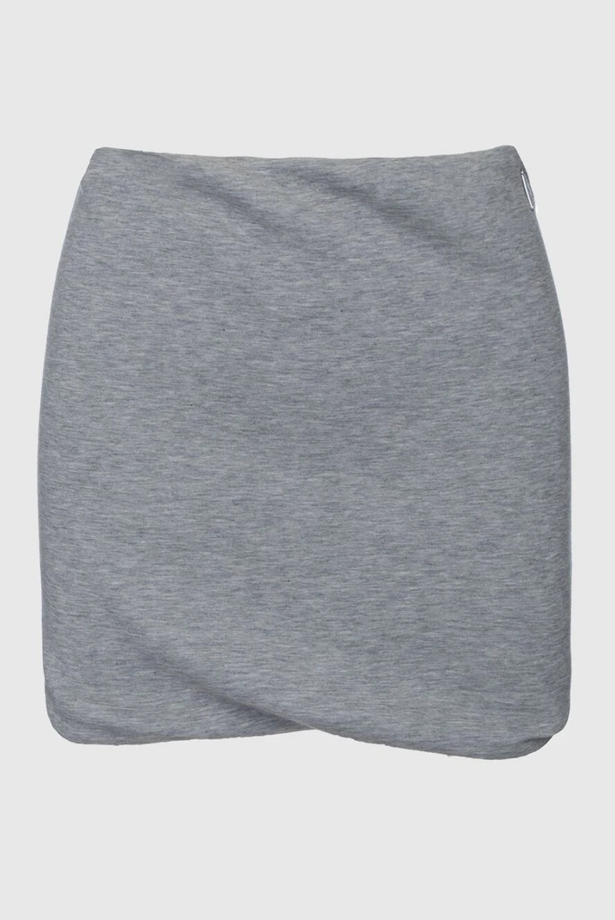 The Attico Gray cotton skirt for women - metal logo. 98% cotton, 2% elastane. elastic belt. Country of manufacture: Italy. Care: specialized cleaning - photo 1