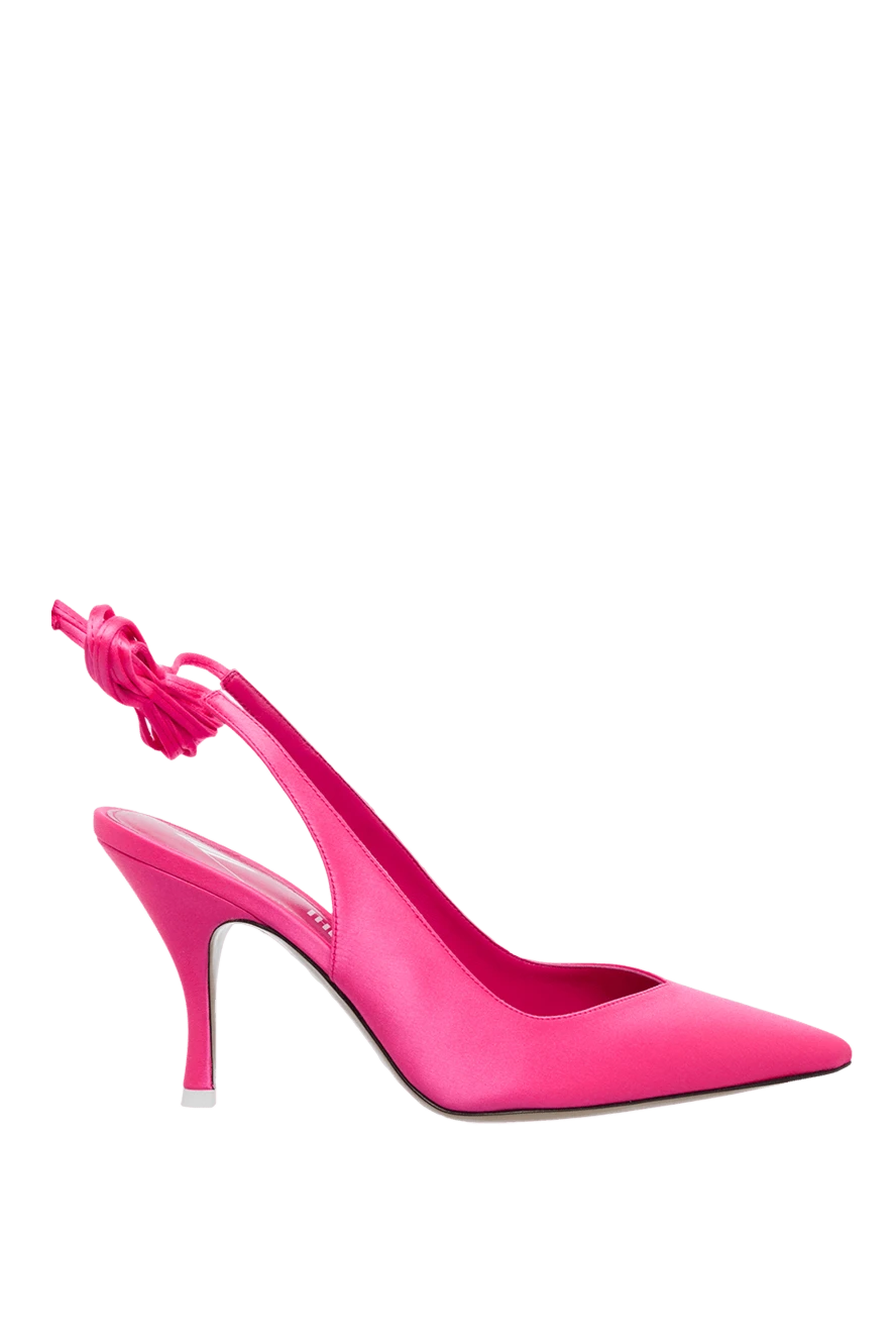 The Attico Women's pink shoes with ties - Decoration: tie. textile, leather. Heel height: 7 centimeters. Fastener: tie. Country of manufacture: Italy. Care: specialized cleaning - photo 1