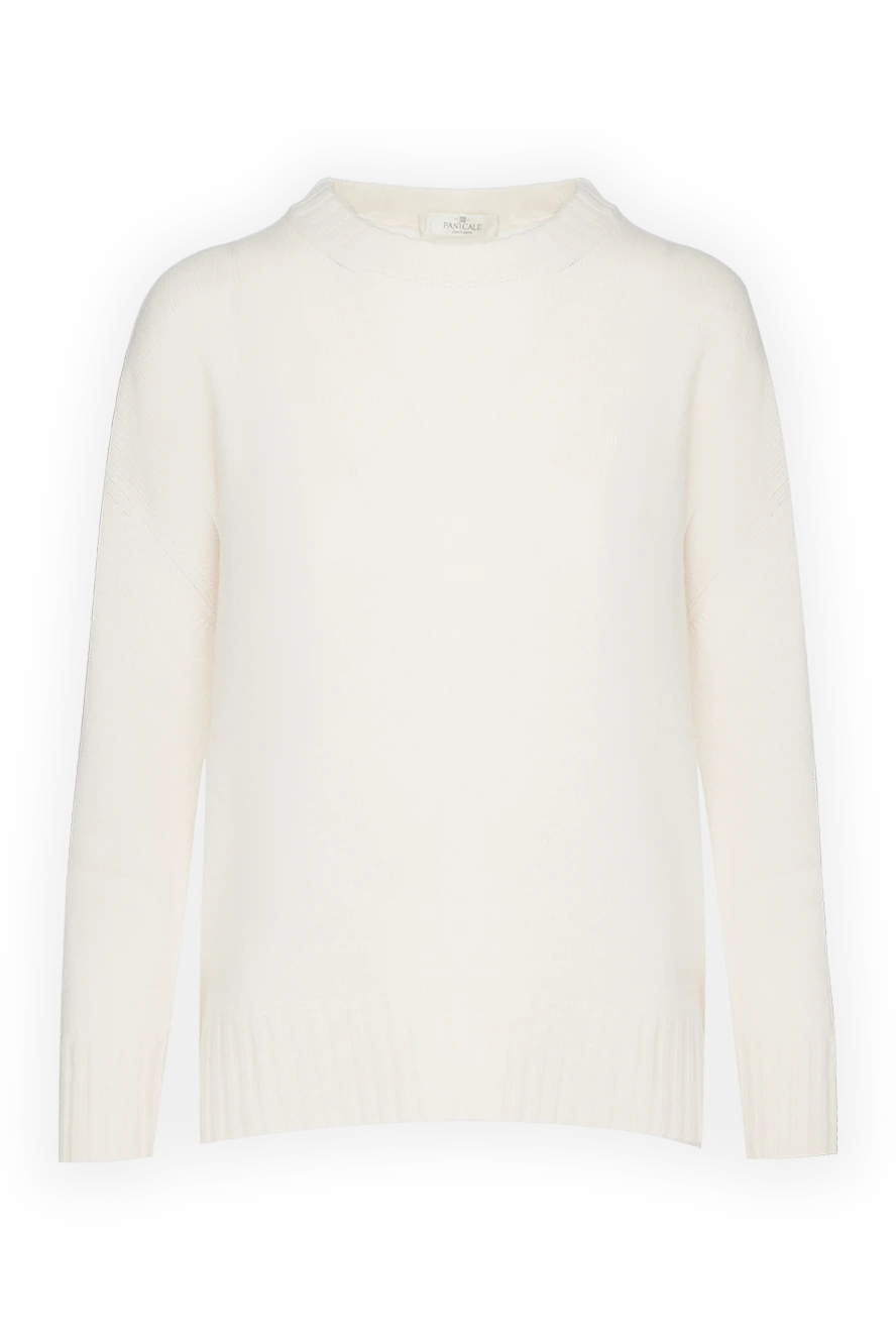 Panicale White cashmere jumper for women - 100% cashmere. Country of manufacture: Italy. Care: specialized cleaning - photo 1