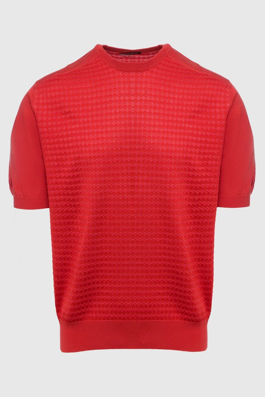 Stefano Ricci Short-sleeved jumper made of cotton, silk and linen. - Textured pattern. Short sleeve. 65% cotton, 30% silk, 5% linen. Country of manufacture: Italy. Care: specialized cleaning - photo 1