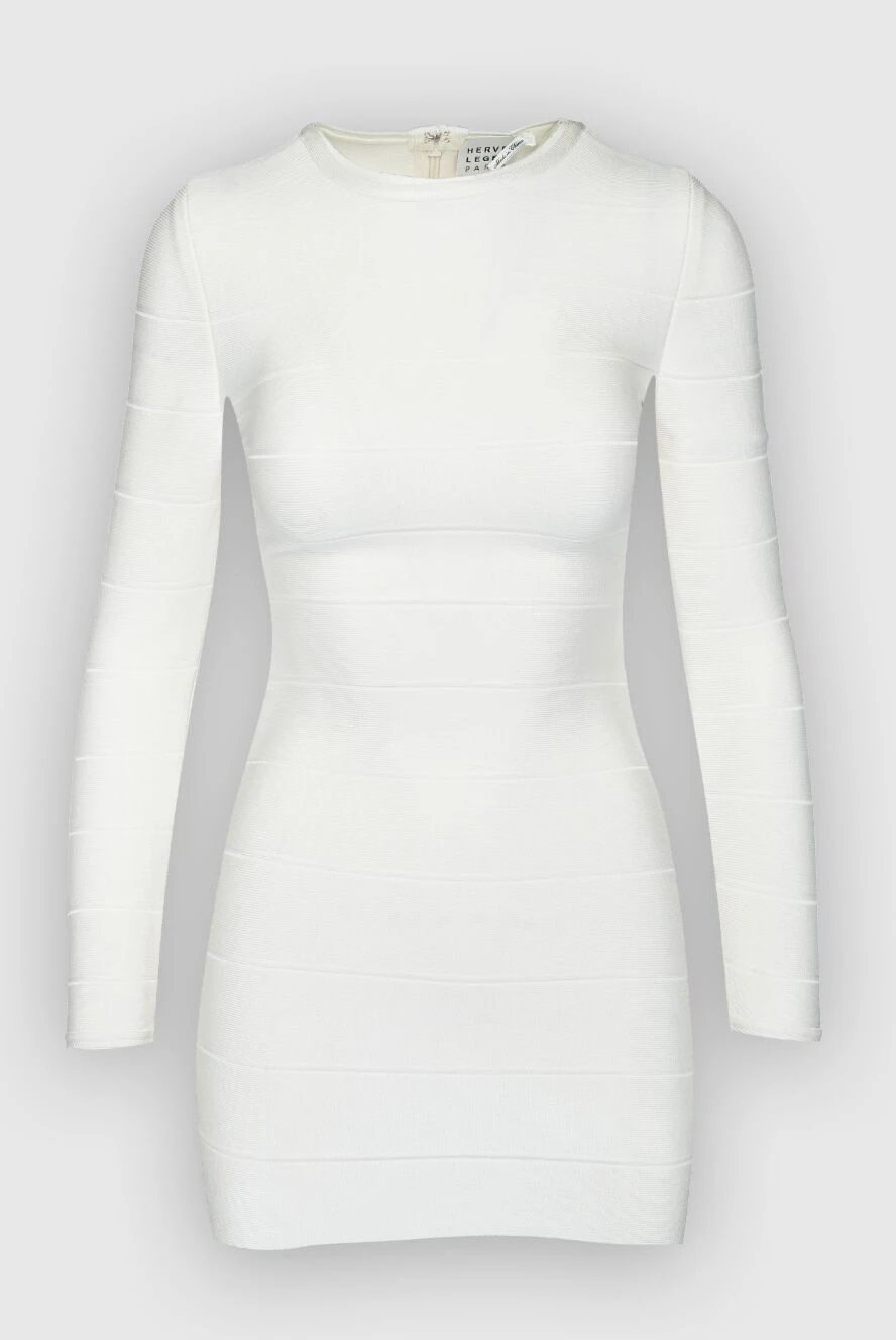 Herve Leger White dress for women - zipper. 90% viscose, 9% nylon, 1% spandex. Country of manufacture: Italy. Care: specialized cleaning - photo 1