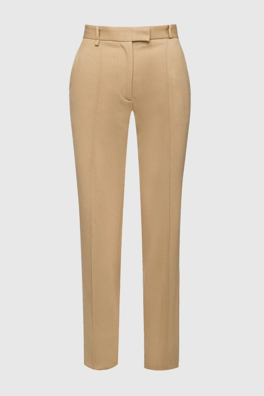 Giuseppe Di Morabito Women's classic wool pants beige - arrows. two side pockets, two back pockets. wool. zipper, belt. Country of manufacture: Italy. Care: specialized cleaning - photo 1