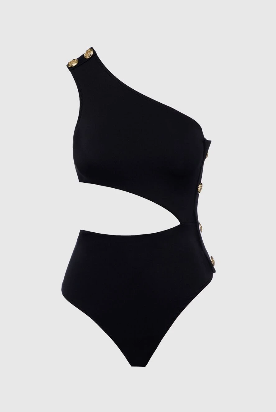 OYE Swimwear Купальник совместный из полиамида и лайкры черный женский - асимметрия. 80% полиамид, 20% лайкра. кнопки. Страна производитель: Турция. Уход: специализированная чистка - фото 1