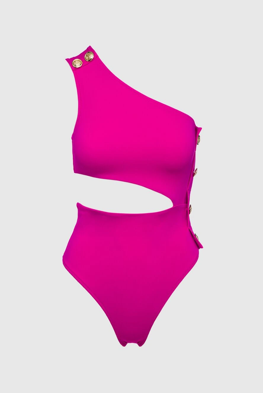 OYE Swimwear Swimsuit made of polyamide and lycra pink for women - asymmetry. 80% polyamide, 20% lycra. buttons. Country of manufacture: Italy. Care: specialized cleaning - photo 1