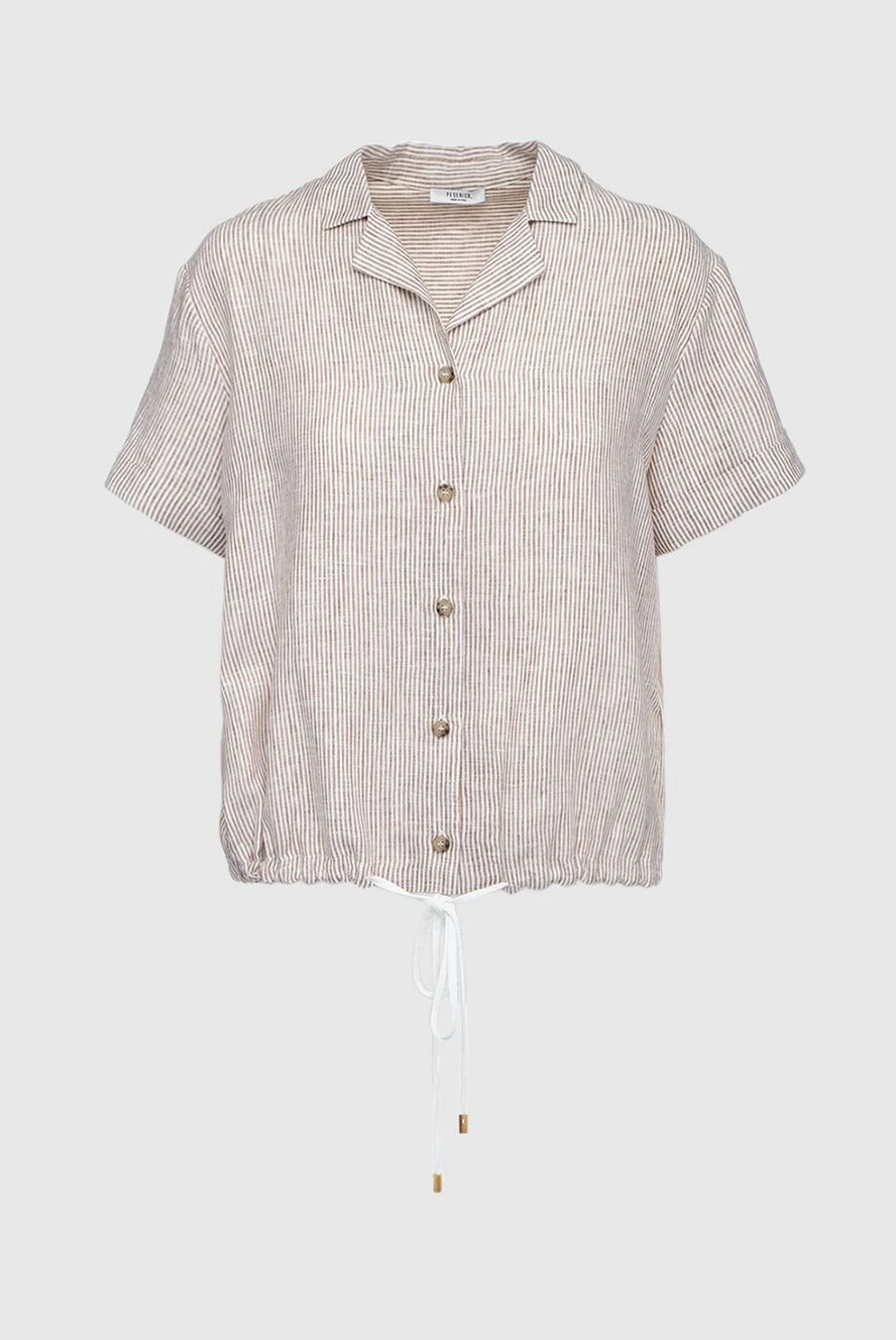 Peserico Blouse beige - buttons. Decoration: stripe pattern Composition 100% cotton. Country of manufacture: Italy. Care: specialized cleaning - photo 1