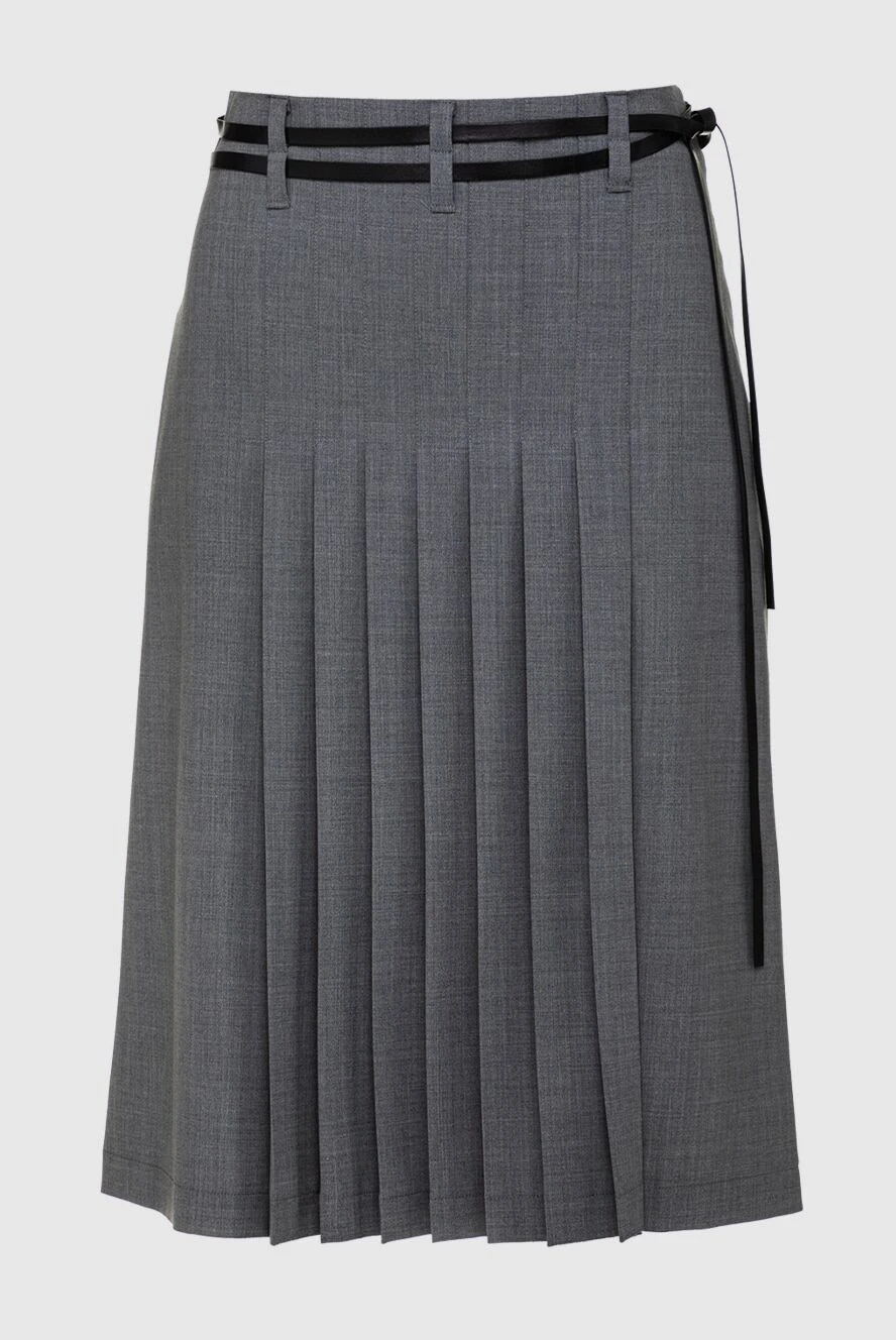 DROMe Gray skirt for women - pleated. 53% polyester, 44% wool, 3% elastane. zipper, belt. Country of manufacture: Italy. Care: specialized cleaning - photo 1