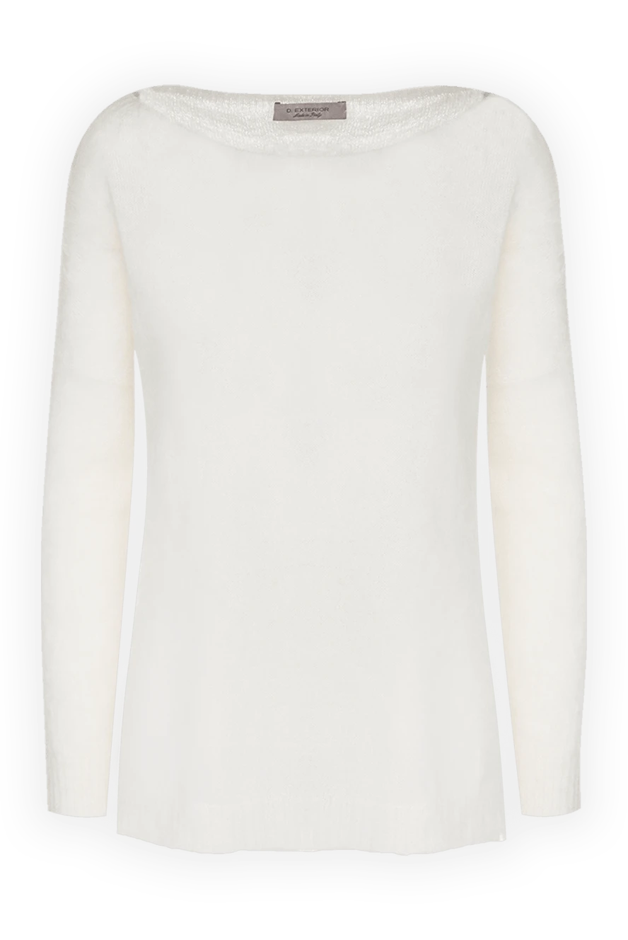 D.Exterior White jumper for women - 34% alpaca, 34% mohair, 32% polyamide. Country of manufacture: Italy. Care: specialized cleaning - photo 1