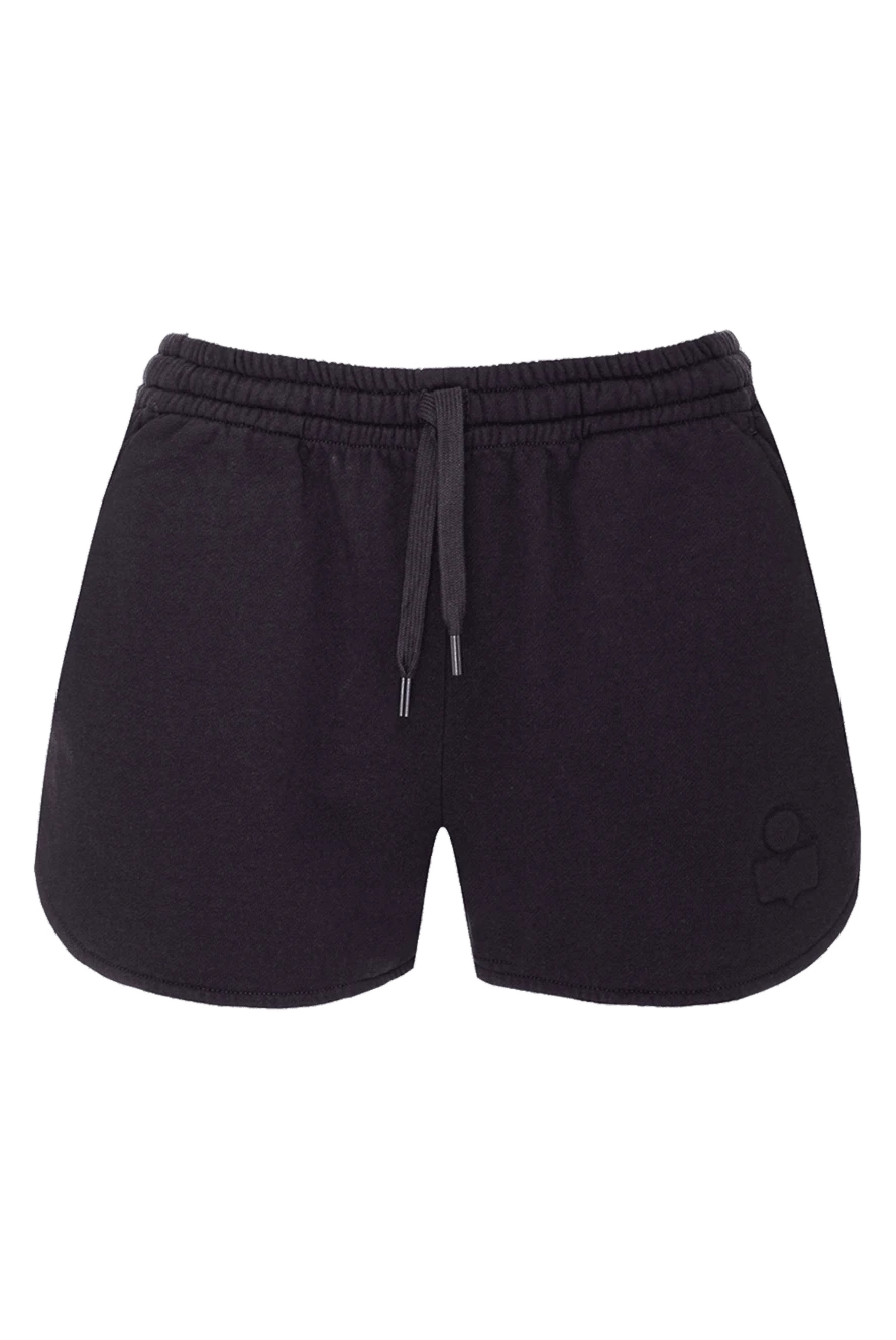 Isabel Marant Gray cotton and polyester shorts for women - logo. three pockets. 88% cotton, 12% polyester. elastic belt with lacing. Country of manufacture: Italy. Care: specialized cleaning - photo 1