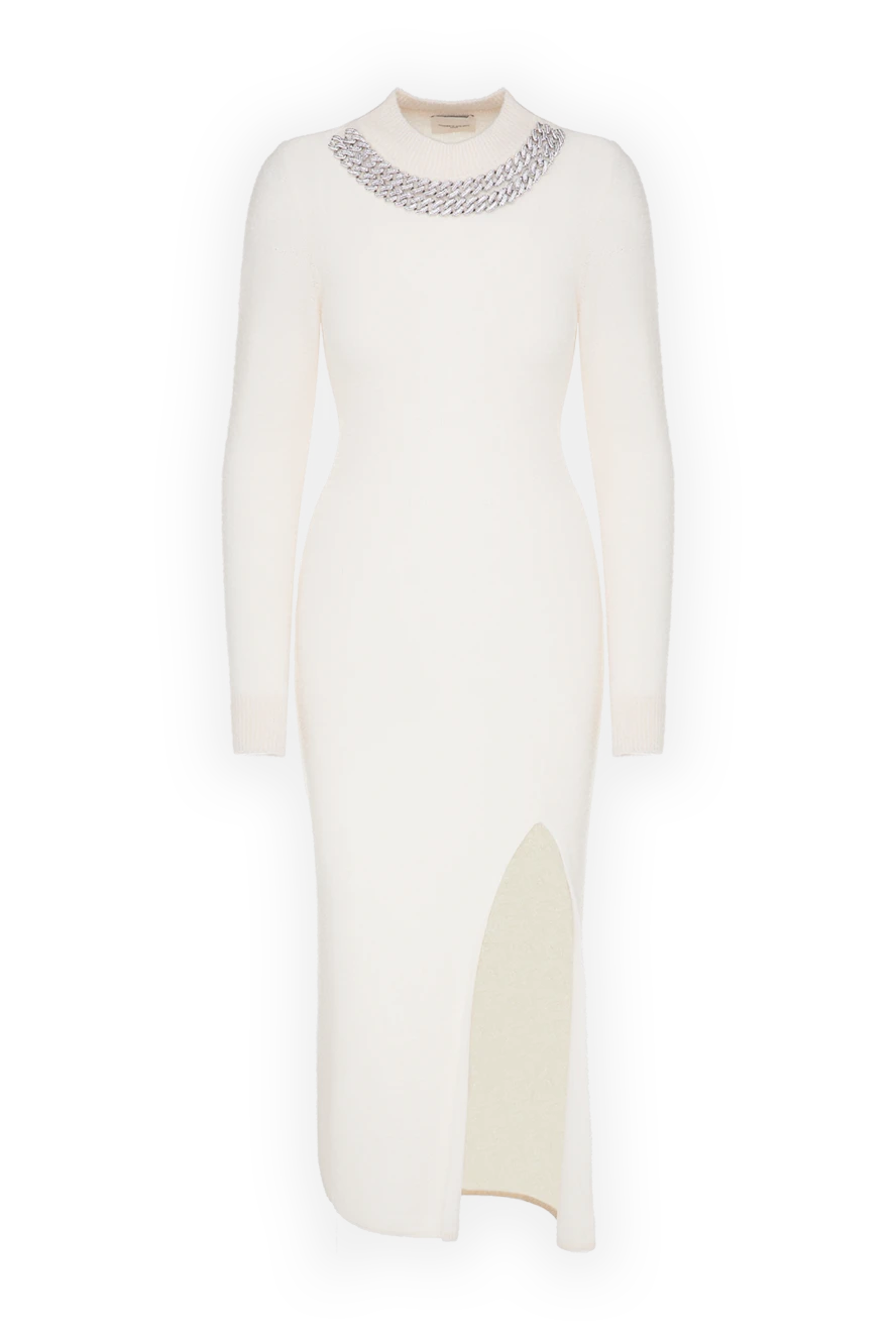 Giuseppe Di Morabito White wool and polyamide dress for women - crystal decorations. 60% wool, 40% polyamide. Country of manufacture: Italy. Care: specialized cleaning - photo 1