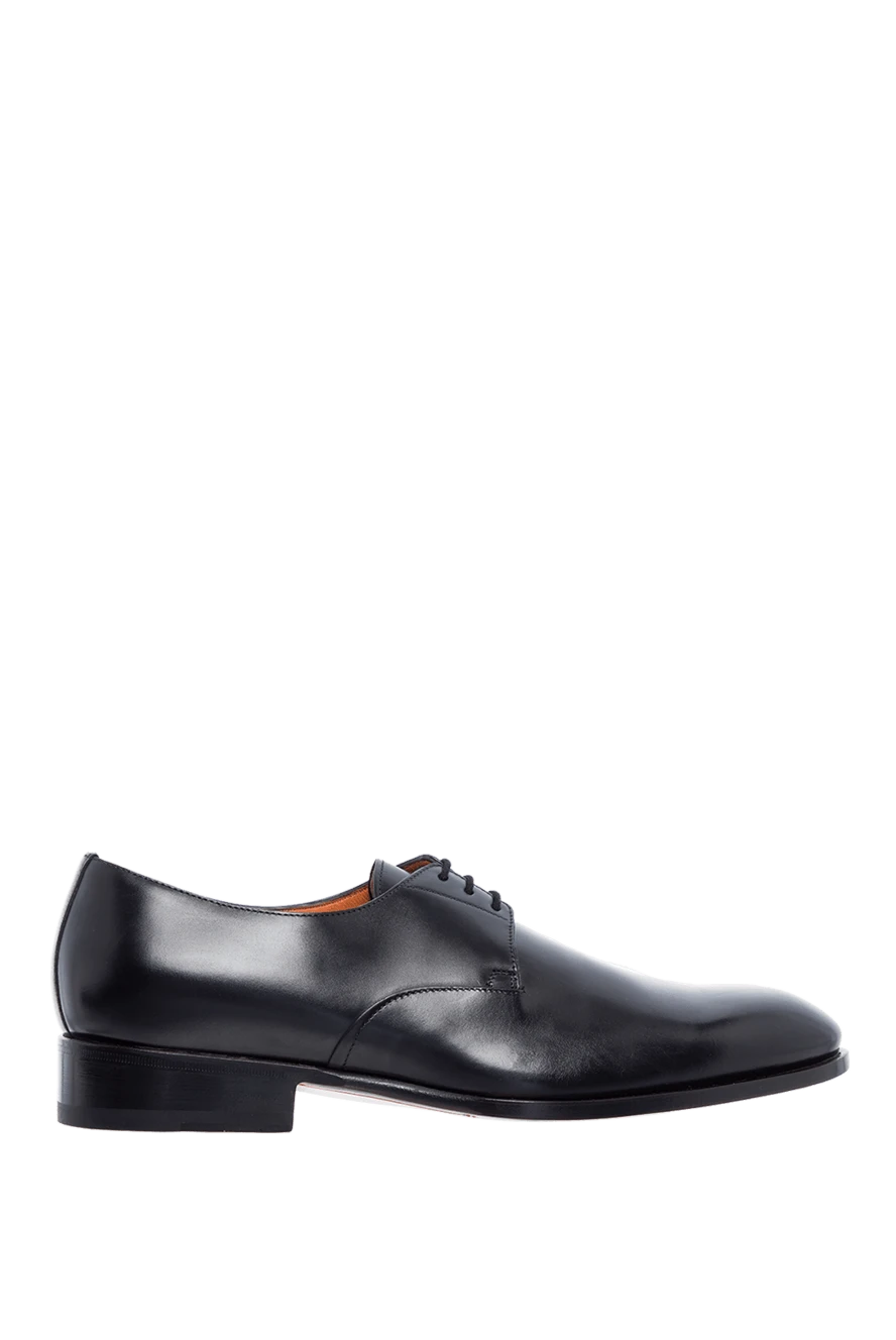 Santoni Men's shoes made of black leather - 100% leather. Lace-up. Interior: Leather. Insole: Leather. Heel height: 2cm. Outsole: Other materials. Country of manufacture: Italy. Care: specialized cleaning - photo 1