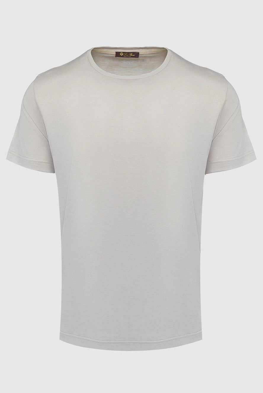 Loro Piana Silk and cotton T-shirt gray for men - 60% silk, 40% cotton. Country of manufacture: Italy. Care: specialized cleaning - photo 1