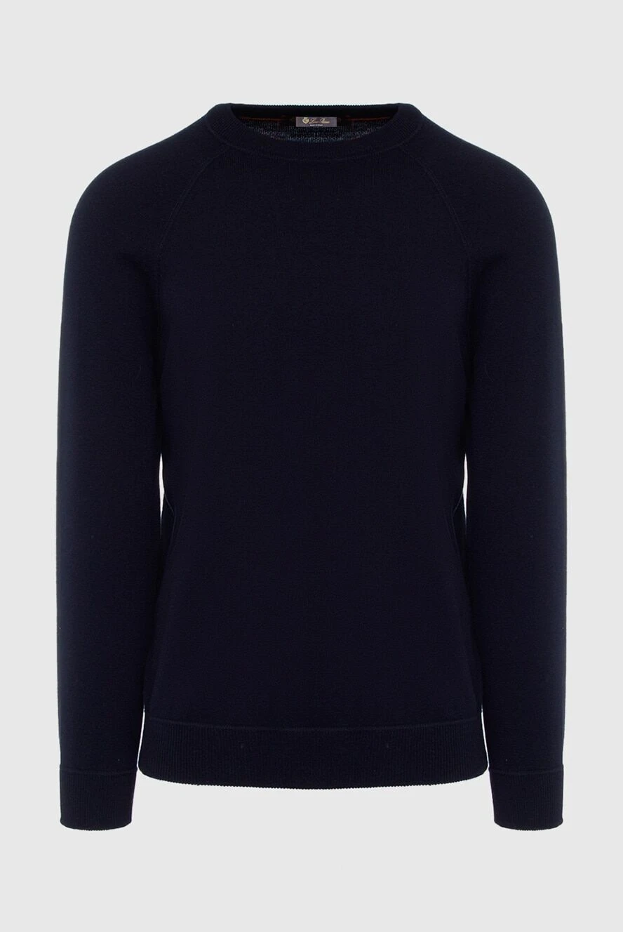 Loro Piana Blue cashmere jumper for men - 100% cashmere. Country of manufacture: Italy. Care: specialized cleaning - photo 1