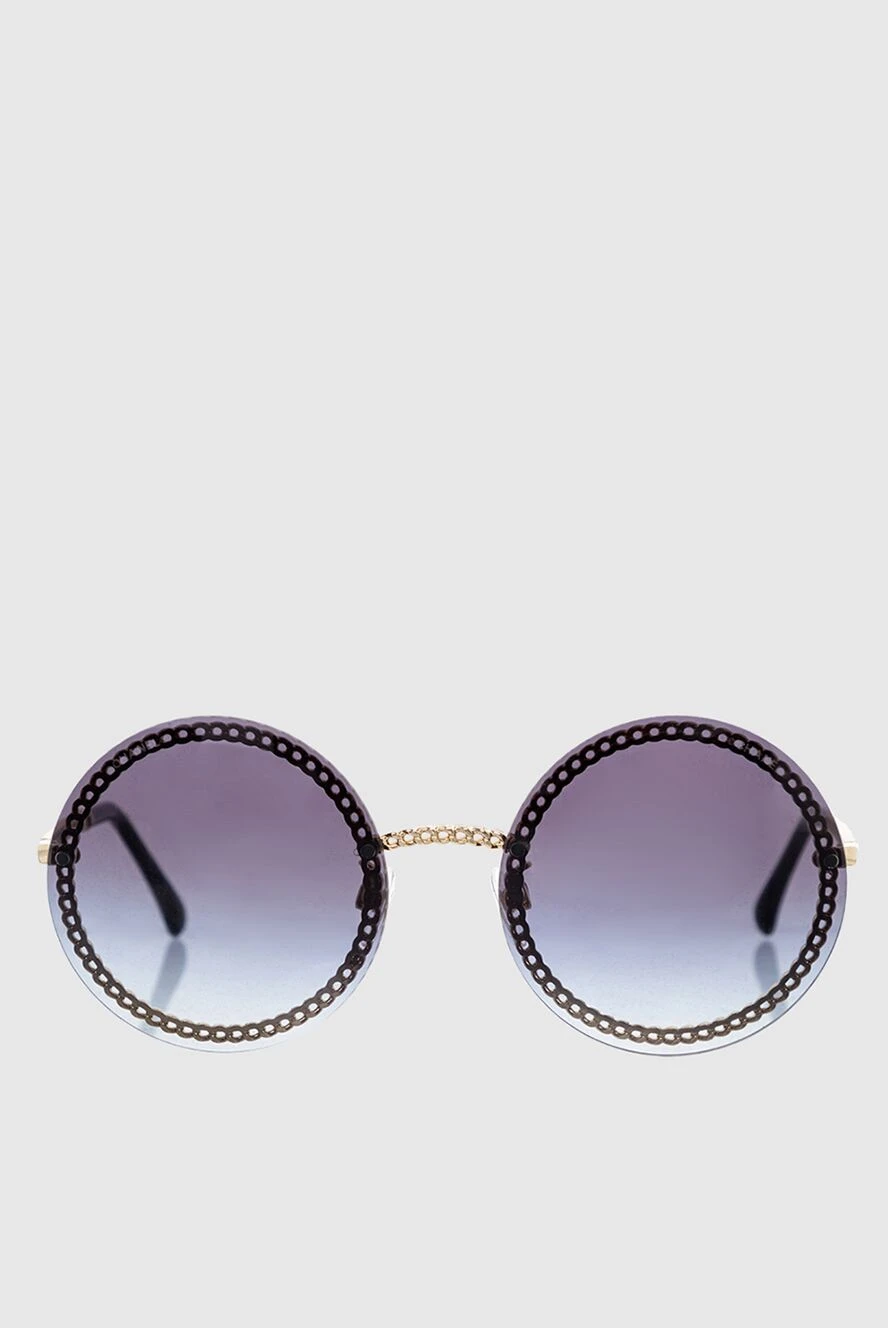 Chanel Women's round black glasses with a chain frame - logo, chain. Additional: UV protection. plastic, metal. Country of manufacture: Italy. Care: specialized cleaning - photo 1