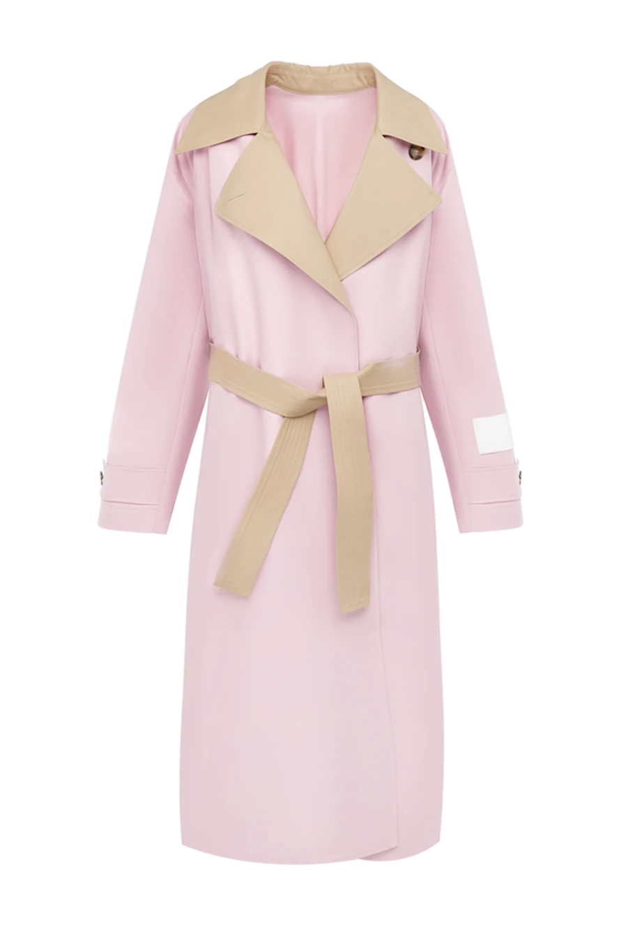 MSGM Pink cotton raincoat for women - 100% cotton. belt. two side pockets. Country of manufacture: Italy. Care: specialized cleaning - photo 1