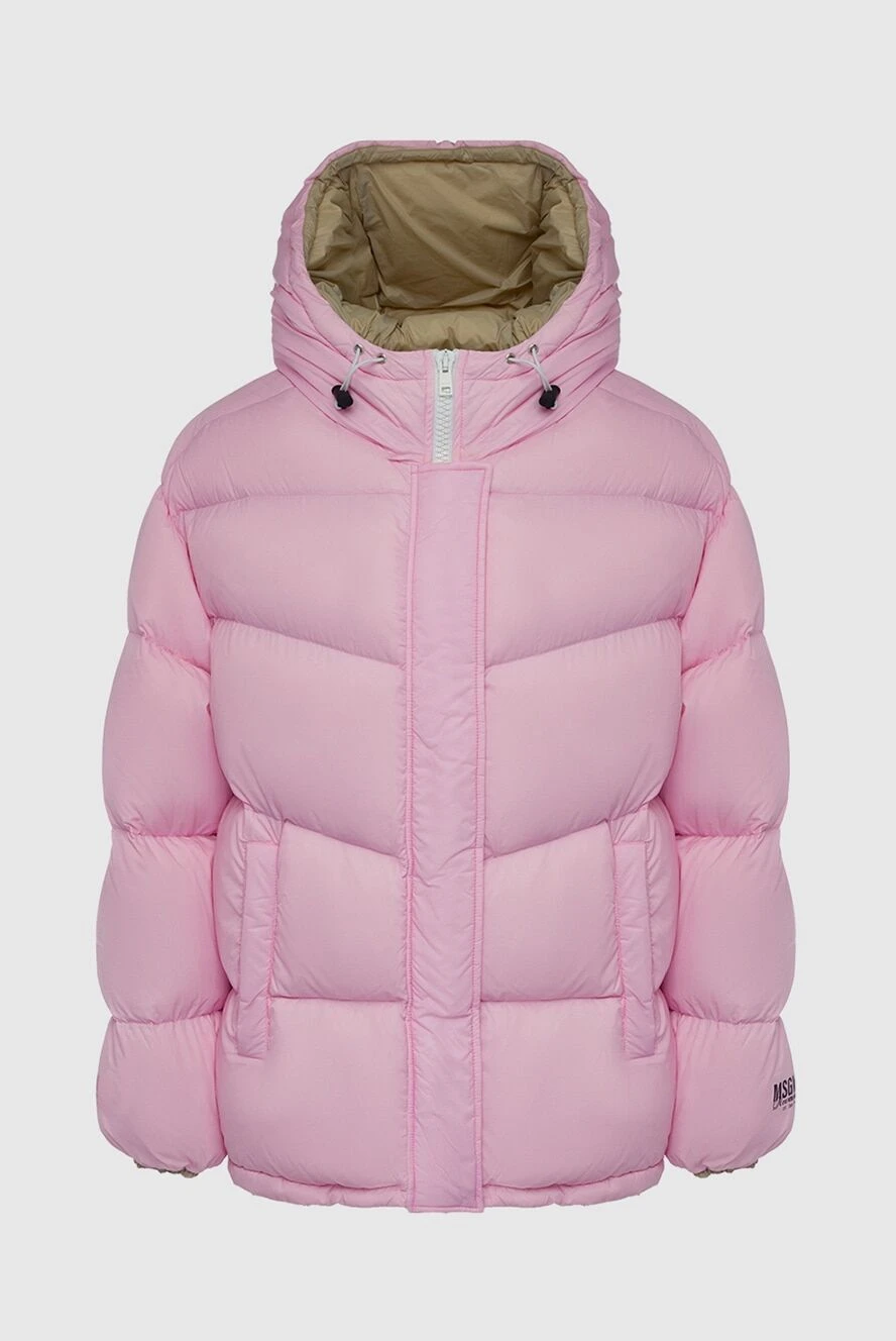 MSGM Пуховик розовый - логотип. капюшон. молния. Карман: два боковые. 100%-полиамид. 100%-пух. Уход: сухая чистка. Производство: Италия. Страна производитель: Италия. Уход: специализированная чистка - фото 1