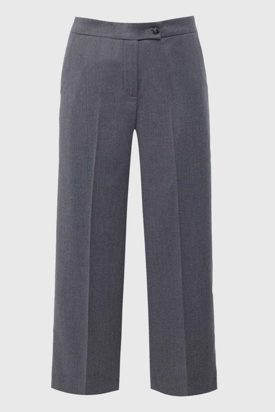 Rocco Ragni Women's classic gray pants in a loose cut - two pockets. 65% polyester, 32% viscose, 3% elastane. zipper, button. Country of manufacture: Italy. Care: specialized cleaning - photo 1