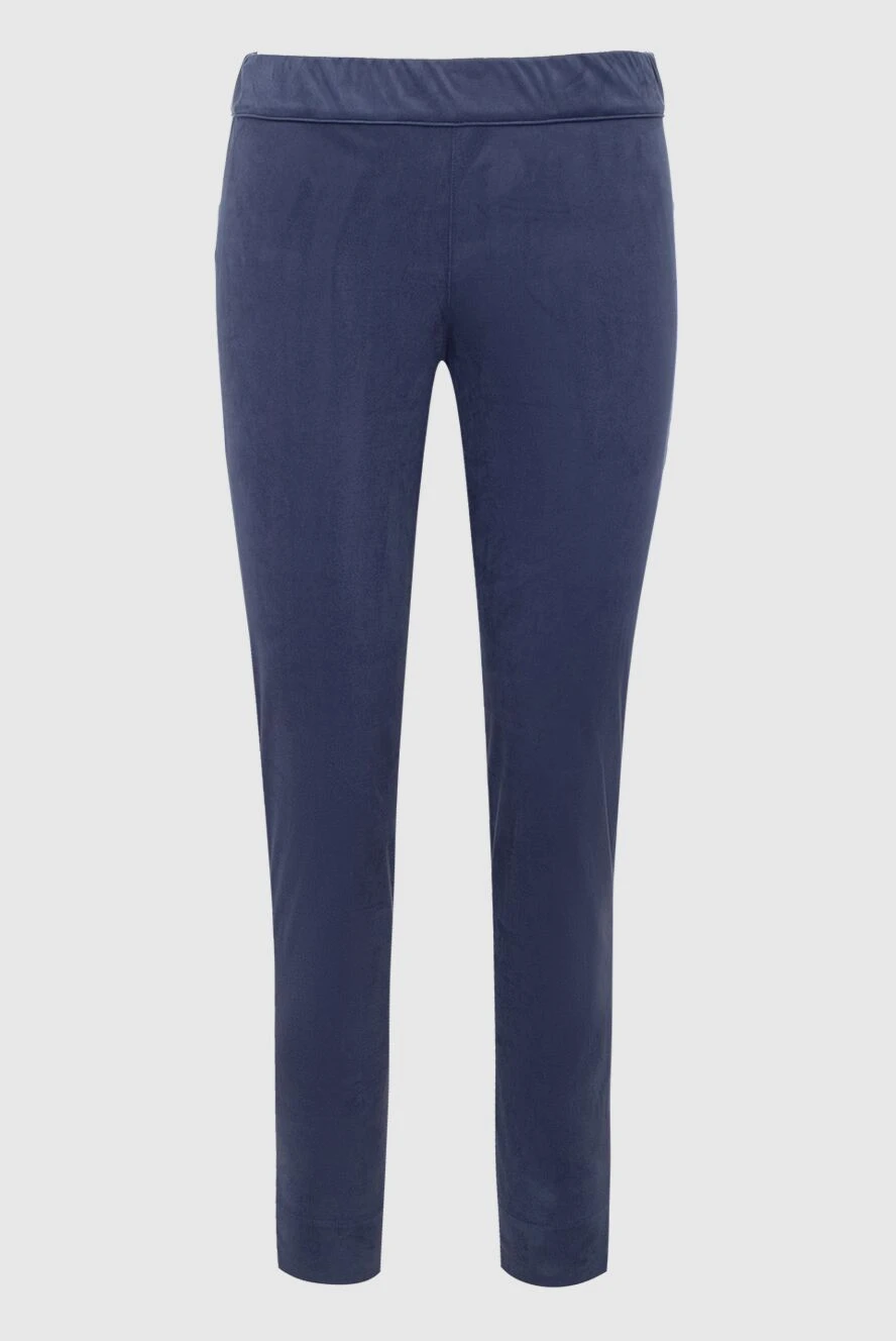 D.Exterior Women's tailored pants blue - two side pockets. polyester, elastane. elastic belt. Country of manufacture: Italy. Care: specialized cleaning - photo 1