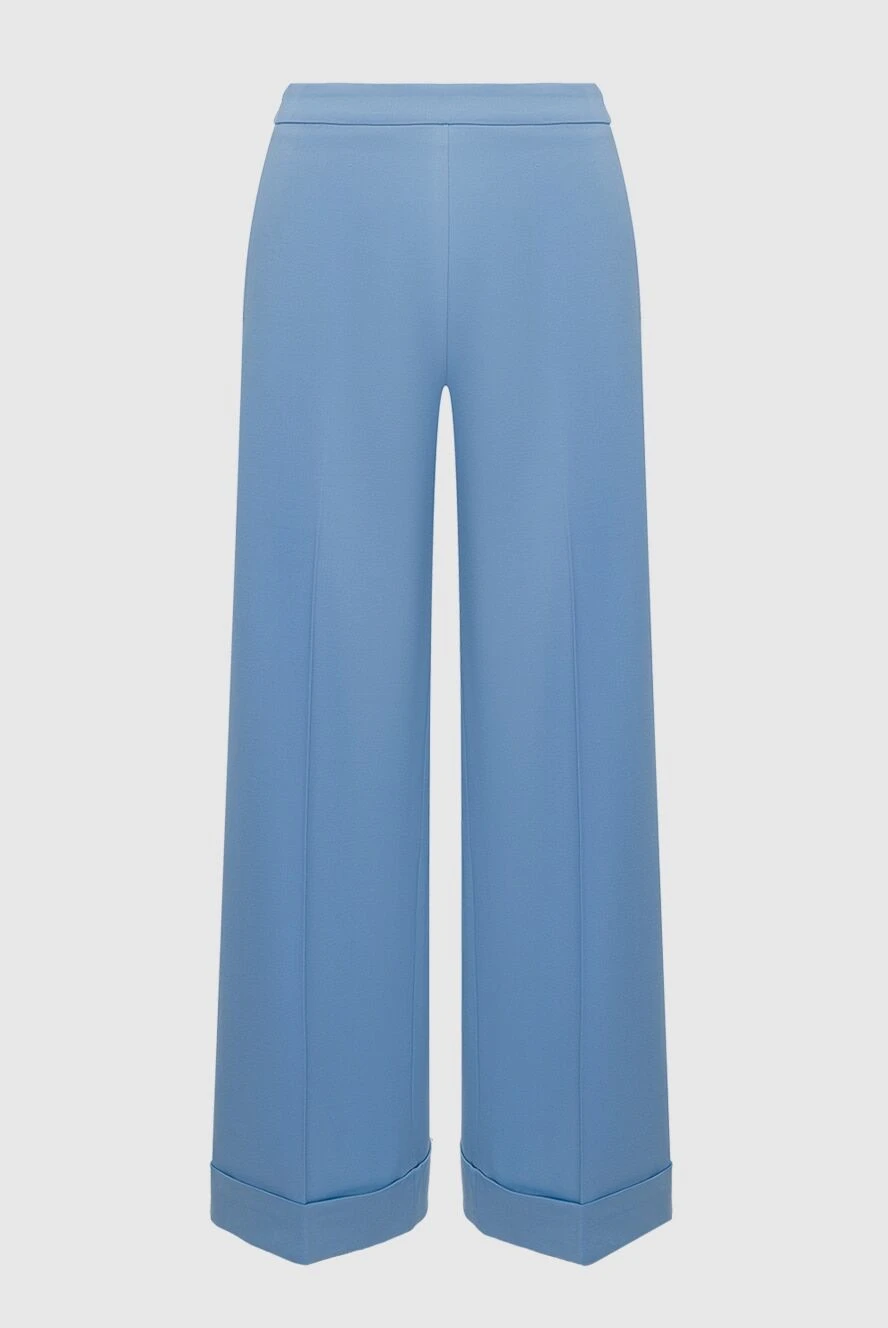 D.Exterior Women's wide pants light blue - wool, lycra. elastic belt. Country of manufacture: Italy. Care: specialized cleaning - photo 1