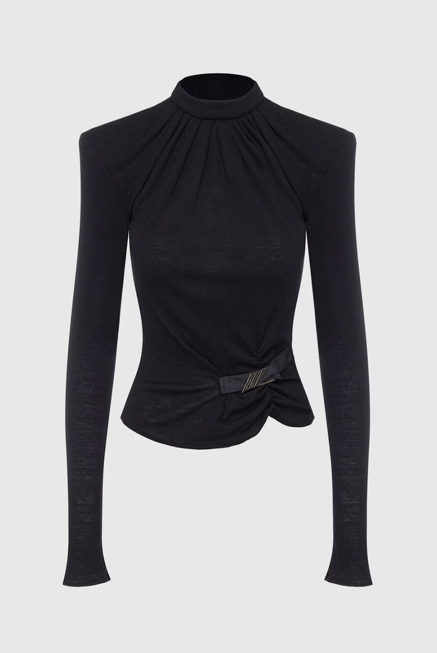 The Attico Blouse made of polyamide and elastane black for women - hidden zipper. drapery, strap. 73% polyamide, 27% elastane. Country of manufacture: Italy. Care: specialized cleaning - photo 1